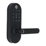 Combo Fechadura Digital Yale Senha Biometria Tag YMC 420W Resistente à Água Preta Fosco de Embutir - Imagem 4