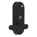 Combo Fechadura Digital Yale Senha Biometria Tag YMC 420W Resistente à Água Preta Fosco de Embutir - Imagem 2