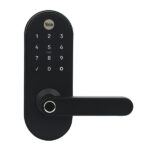 Combo Fechadura Digital Yale Senha Biometria Tag YMC 420W Resistente à Água Preta Fosco de Embutir - Imagem 6