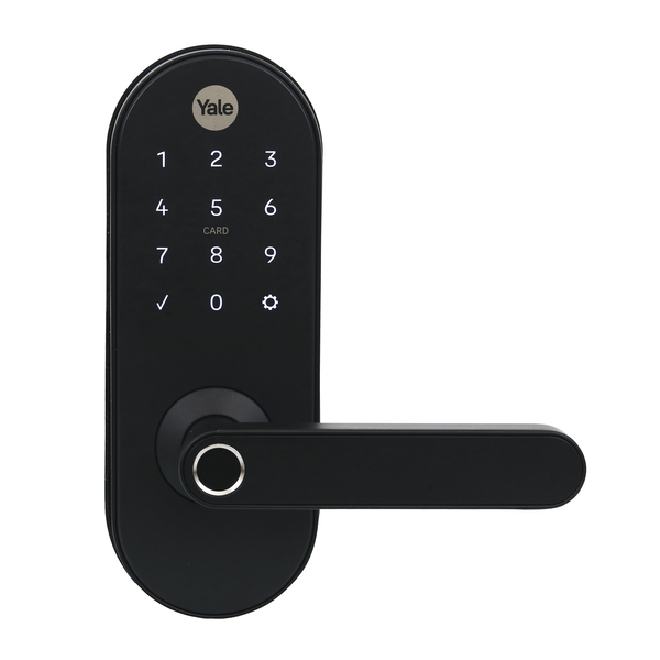 Combo Fechadura Digital Yale Senha Biometria Tag YMC 420W Resistente à Água Preta Fosco de Embutir - Imagem 6