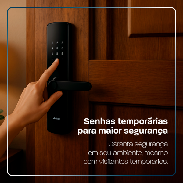 Fechadura Digital de Embutir Velds, Wi-Fi com Biometria, Senha, Aplicativo e Tag, Preto - Imagem 8