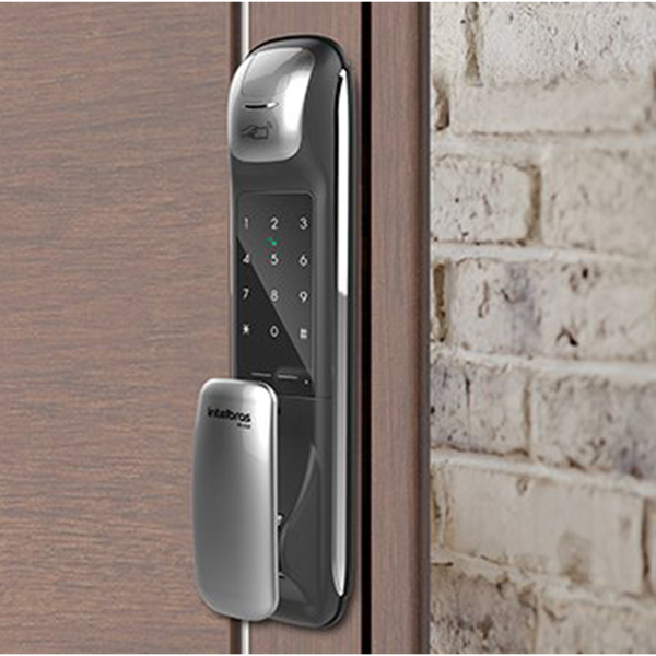 Fechadura Eletrônica Digital Intelbras com Biometria, Cartão, Chave e Senha FR 630 Embutir para Porta de Giro - Imagem 5