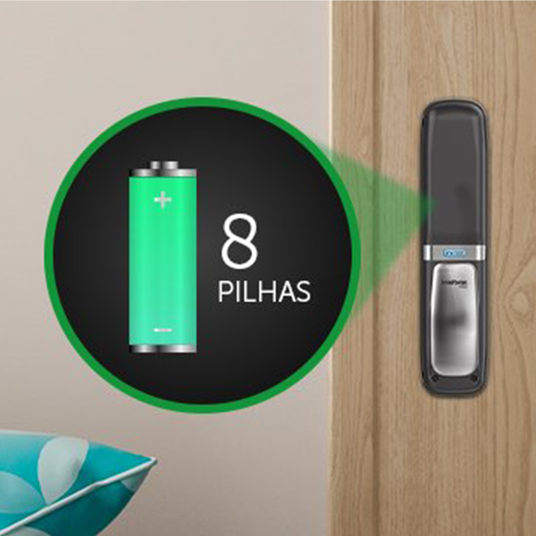 Fechadura Eletrônica Digital Intelbras com Biometria, Cartão, Chave e Senha FR 630 Embutir para Porta de Giro - Imagem 3