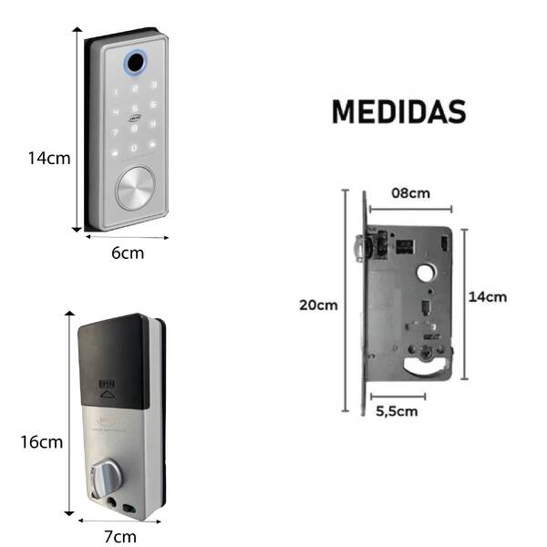 Fechadura Digital Inteligente Imab D120 Cor Prata Rolete - Imagem 4