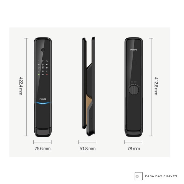 Fechadura Digital Philips 9300 Push-pull – Wifi, Biometria E Cartão Rfid - Imagem 7