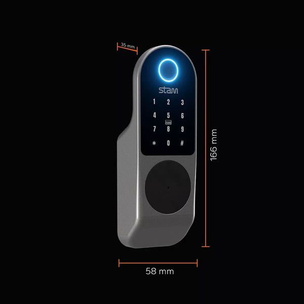 Fechadura Digital S-guardian De Sobrepor Com Biometria, Senha, Cartão E Chave Ip44 Stam - Imagem 3