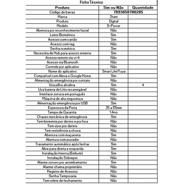 Fechadura Digital S-power Com Biometria, Senha, Cartão E Chave Stam - Imagem 4