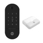 Fechadura Digital Yale com Biometria Cartão Senha Chave Wi-Fi e Bluetooth com Hub Lia Resistente à Água Preta Embutir