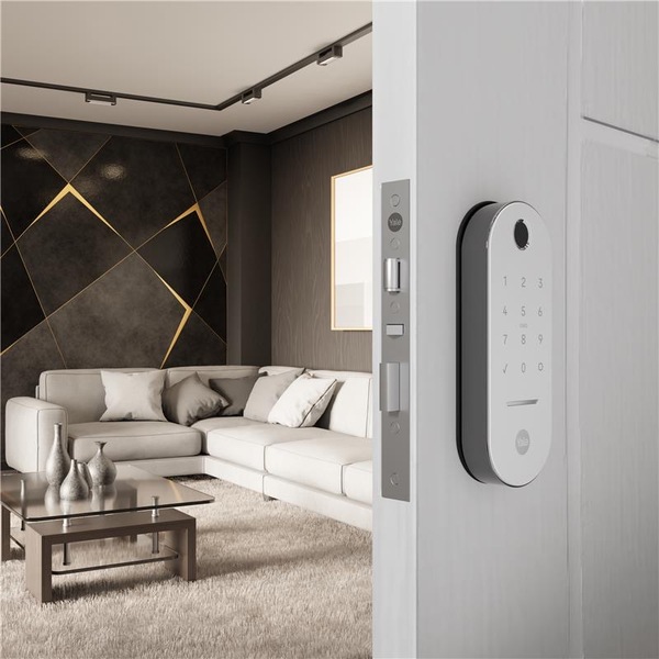Fechadura Digital Yale com Biometria Cartão Senha Chave Wi-Fi e Bluetooth com Hub Lia Resistente à Água Branca Embutir - Imagem 6